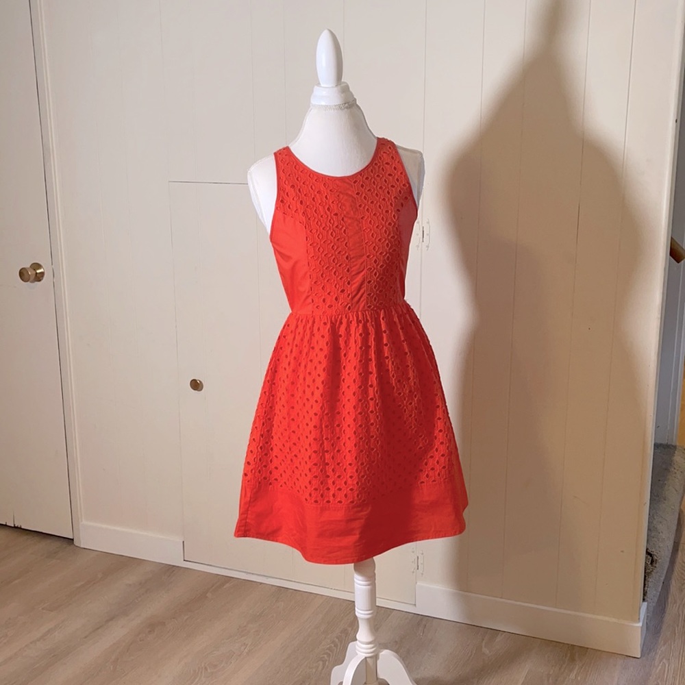 Orange A-line dress